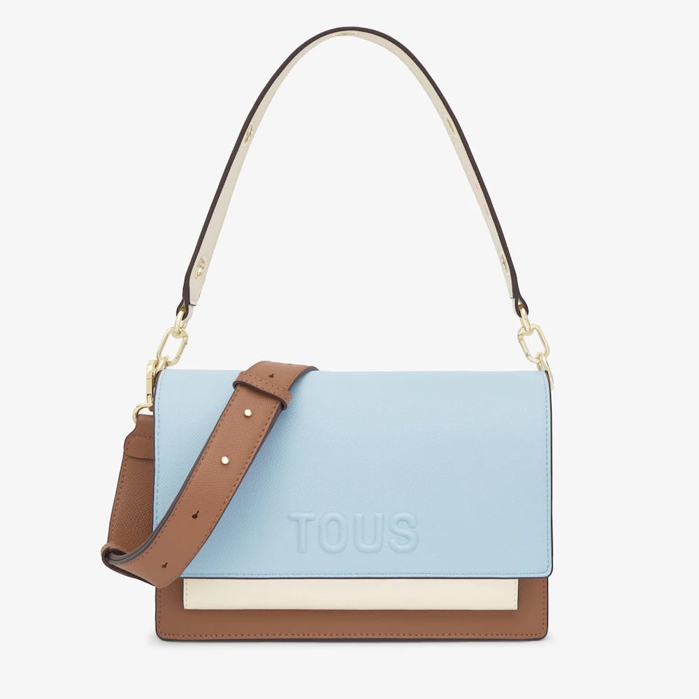 Mala de tiracolo média azul-céu TOUS Audree Saffiano