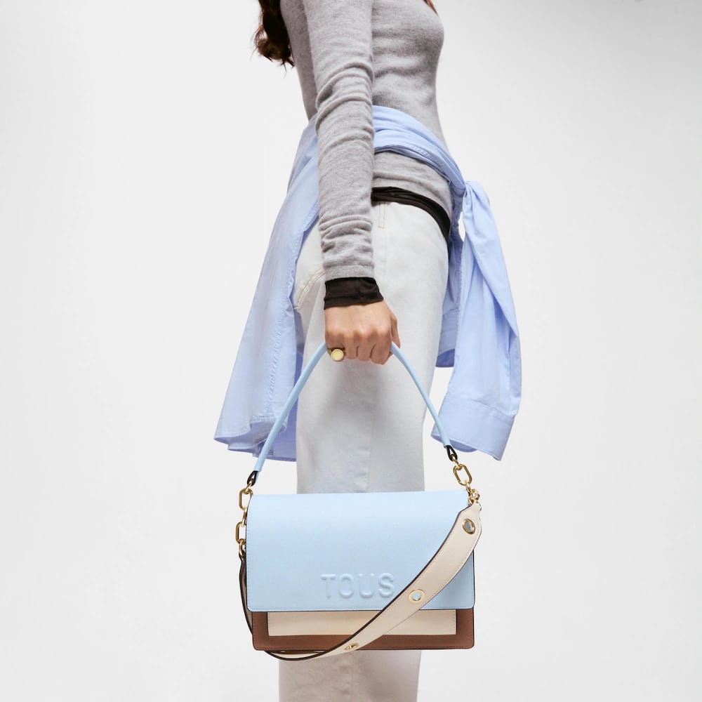 Mala de tiracolo média azul-céu TOUS Audree Saffiano