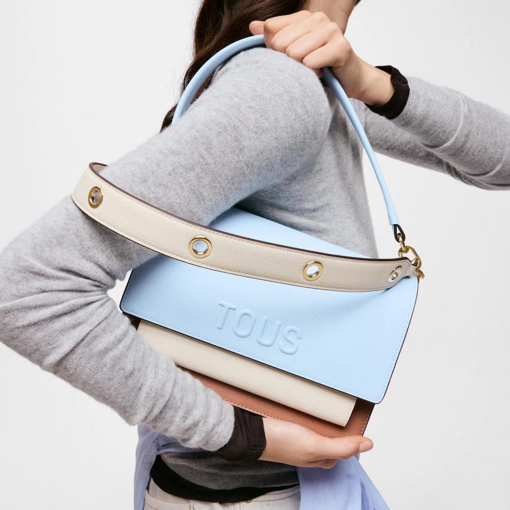 Mala de tiracolo média azul-céu TOUS Audree Saffiano