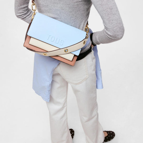 Mala de tiracolo média azul-céu TOUS Audree Saffiano